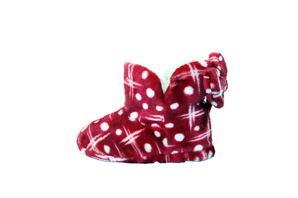 Children's slippers with a bow 28-35 red 